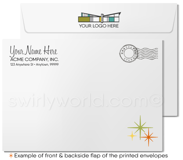 Palm Springs Retro Mid-Century Modern Thank You Note Cards For Realtors