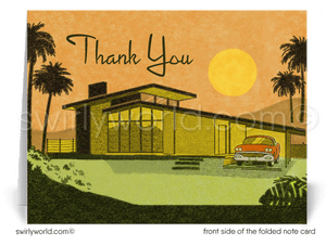 Palm Springs Mid-Century Modern Eichler Thank You Note Cards for Architects Designers.