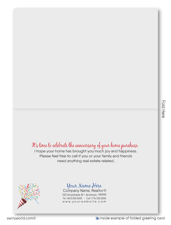 Modern Contemporary House Happy Home Anniversary Cards for Client from Realtor®