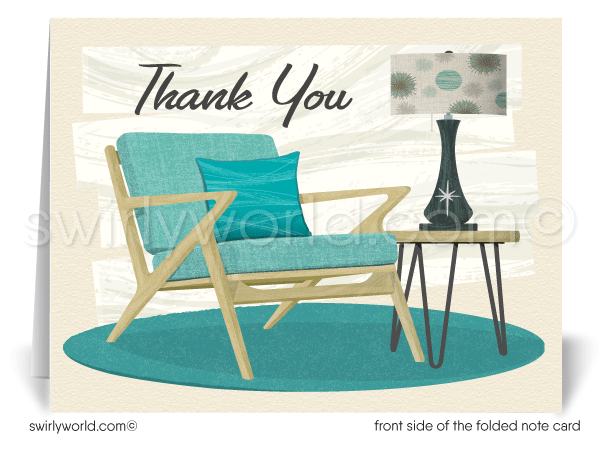 Eames Z Chair Mid-Century Modern Eichler Thank You Note Cards for Architects Designers.