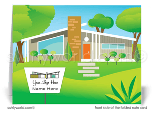 Palm Springs Mid-Century Modern Eichler Thank You Note Cards for Realtors, Architects Designers.