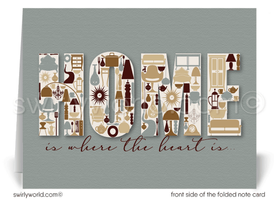 Mid-Century Modern Furniture Thank You Note Cards for Architects, Designers, Realtors.