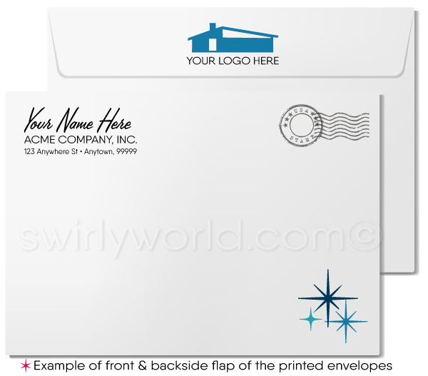 Retro Mid-Century Modern Design Note Cards