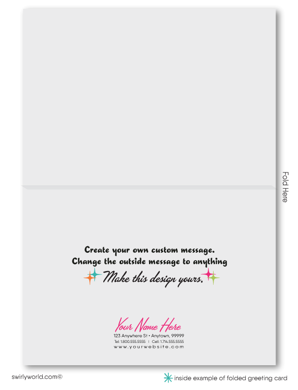 Atomic Retro Modern Mid-Century Design Starburst Pattern Thank You Note Cards