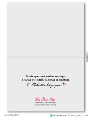 Atomic Retro Modern Mid-Century Design Starburst Pattern Thank You Note Cards