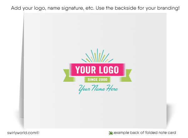 Atomic Retro Modern Mid-Century Design Starburst Pattern Thank You Note Cards