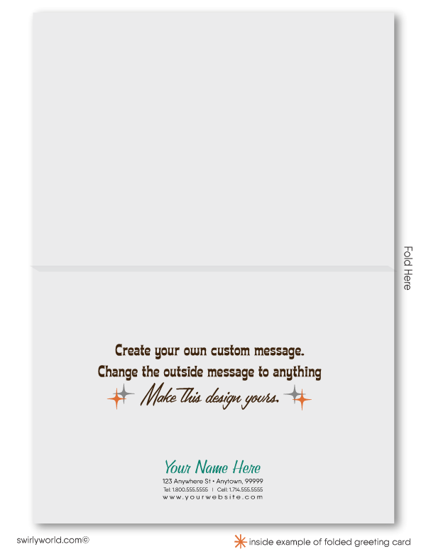 Retro Atomic Mid-Century Modern Pattern Thank You Note Cards for Architects, Realtors, Designers.