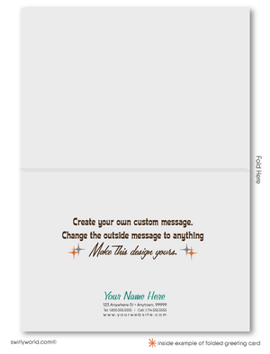 1960's Atomic Retro Mid-Century Mod Design Thank You Pattern Note Cards