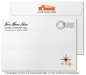 1960's Atomic Retro Mid-Century Mod Design Thank You Pattern Note Cards