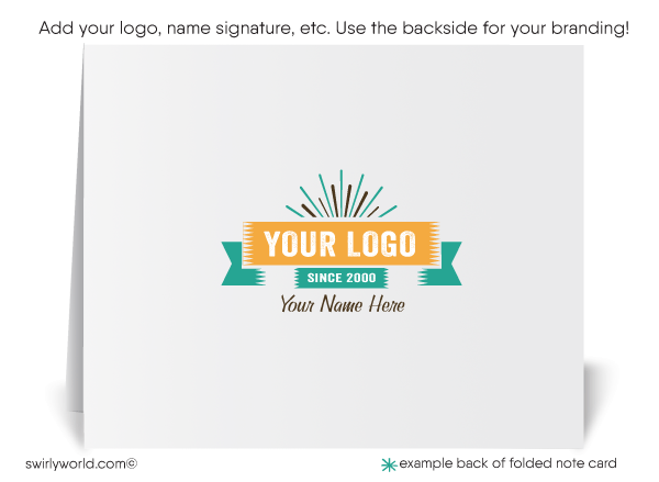 Tiki Atomic Retro Mod Mid-Century Design Pattern Thank You Note Cards