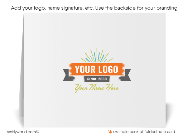 Retro Mid-Century Modern 1960s Atomic Pattern Thank You Note Cards