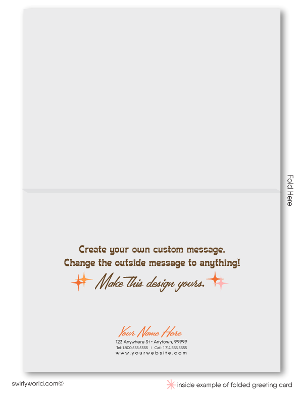 Retro Atomic Mid-Century Modern Design Thank You Note Cards for Realtors, Architects, Designers.