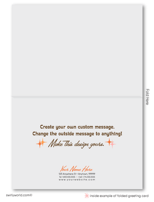 Retro Mid-Century Modern Atomic Tiki Surf Pattern Thank You Note Cards