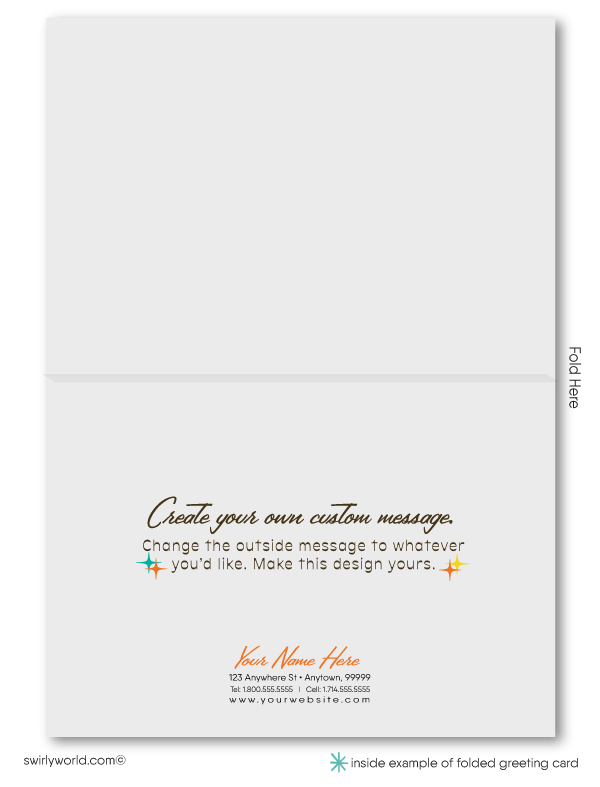 Retro Mid-Century Modern Atomic Starburst Pattern Thank You Note Cards