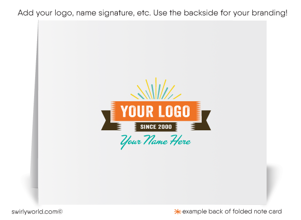 Retro Mid-Century Modern Atomic Starburst Pattern Thank You Note Cards