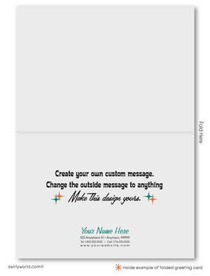 1950s Retro Mid-Century Modern Atomic Starburst Pattern Thank You Note Cards