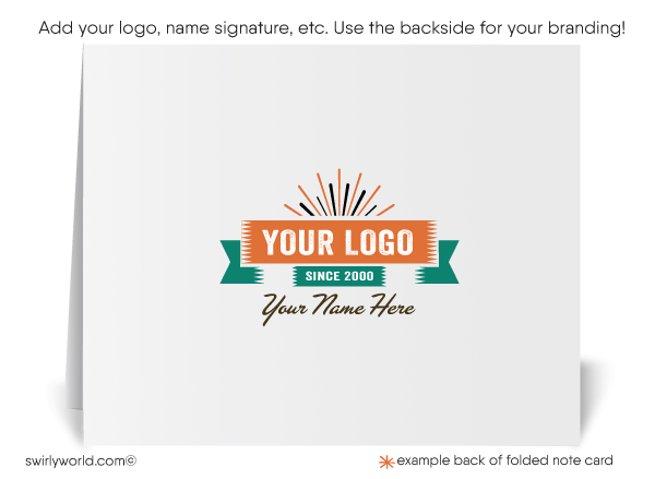 1950s Retro Mid-Century Modern Atomic Starburst Pattern Thank You Note Cards