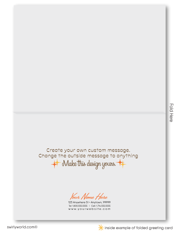 Retro Atomic Mid-Century Modern Design Thank You Note Cards