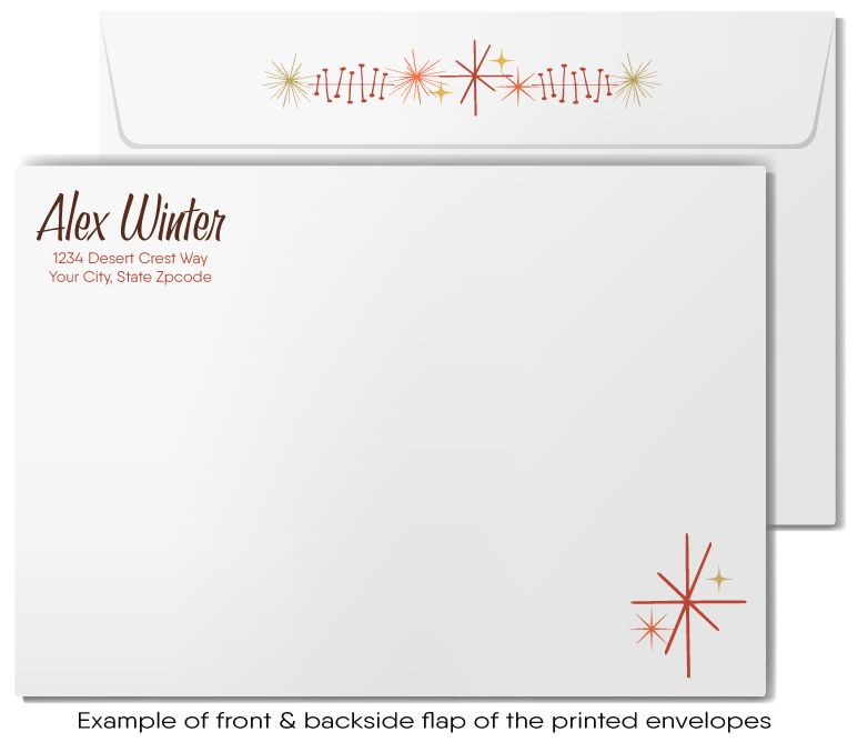 Retro Atomic Mod 1960s Mid-Century Modern Design Thank You Note Cards