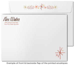 Retro Atomic Mod 1960s Mid-Century Modern Design Thank You Note Cards