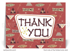 Retro Atomic Modern Mid-Century Style Thank You Note Cards
