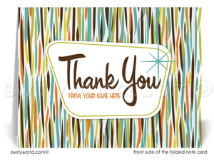 Retro Atomic Mid-Century Modern Design Thank You Note Cards for Realtors, Architects, Designers