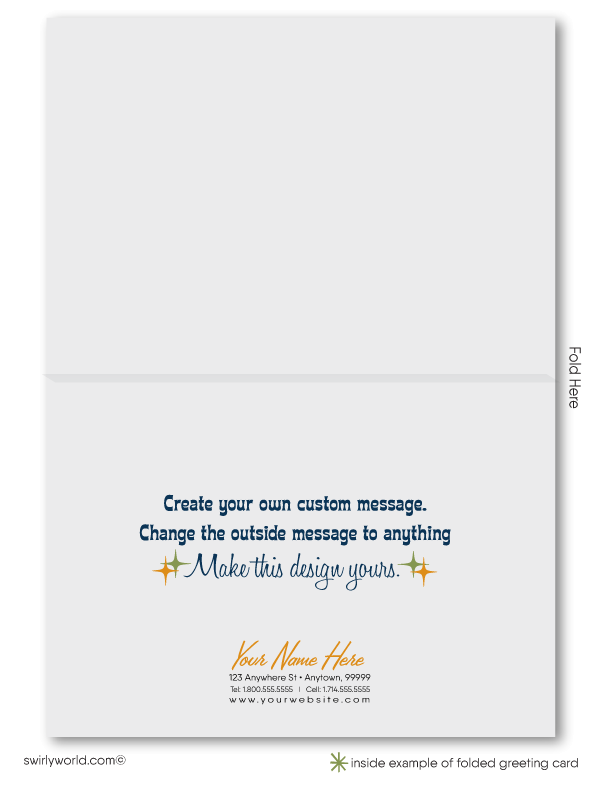 Atomic Mod Mid-Century Modern Starburst Pattern Thank You Note Cards.