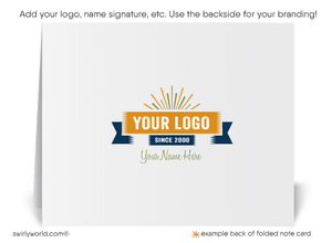 Blue Orange Atomic Retro Modern Mid-Century Pattern Thank You Note Cards