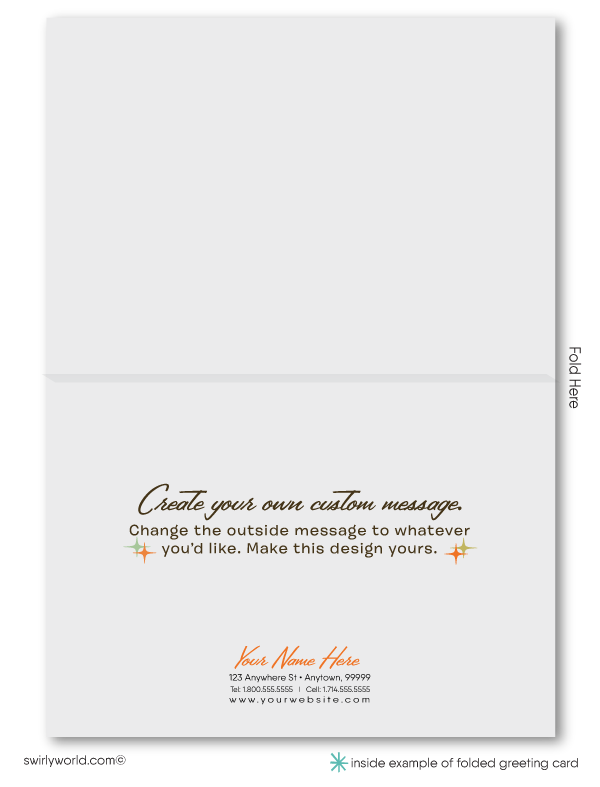 Eames Atomic Retro Mod Mid-Century Modern Design Pattern Thank You Note Cards