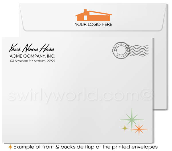 Eames Atomic Retro Mod Mid-Century Modern Design Pattern Thank You Note Cards