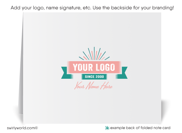 Pink Atomic Retro Mod Mid-Century Design Pattern Thank You Note Cards