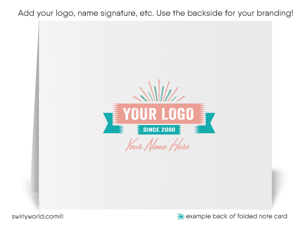 Pink Starburst Atomic Retro Modern Boomerang Mid-Century Pattern Thank Cards