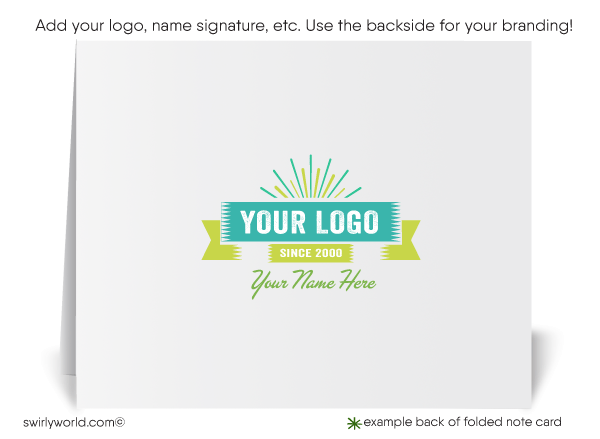 Green Retro Mid-Century Modern Atomic Tiki Surf Pattern Thank You Note Cards