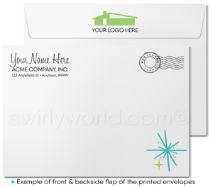 1960s Mod Retro Atomic Mid-Century Modern Pattern Thank You Note Cards