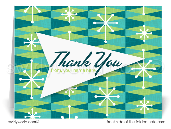 Retro Atomic Eames 1960s Mid-Century Modern Design Thank You Note Cards for Realtors, Architects, Designers.