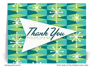 Retro Atomic Eames 1960s Mid-Century Modern Design Thank You Note Cards for Realtors, Architects, Designers.
