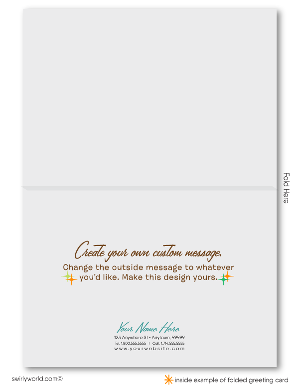 Retro Atomic Mid-Century Modern Design Thank You Note Cards for Realtors, Architects, Designers.