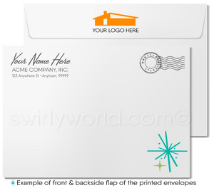 Mod Shapes Atomic Retro Mid-Century Pattern Thank You Note Cards