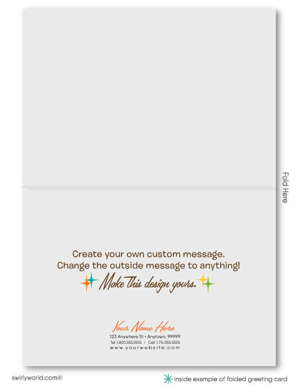 Retro Atomic Mid-Century Modern Design Thank You Note Cards for Realtors, Architects, Designers.