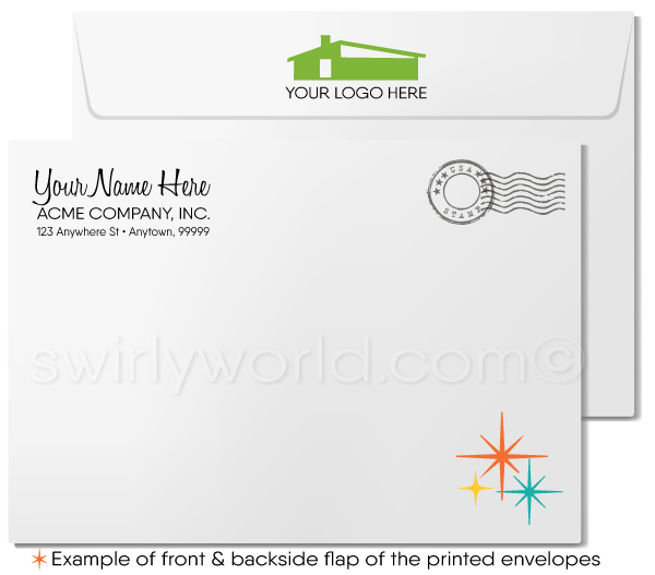 Atomic Retro Modern Mid-Century Pattern Note Card Design