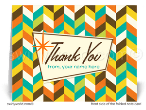 Retro Atomic Mid-Century Modern Design Thank You Note Cards for Realtors, Architects, Designers.