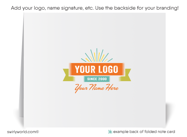 Atomic Retro Modern Mid-Century Pattern Thank You Note Card Design