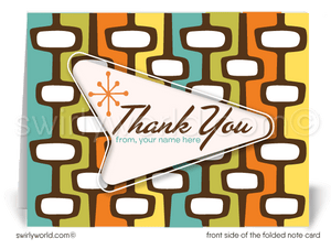 Retro Atomic Eames 1960s Mid-Century Modern Design Thank You Note Cards for Realtors, Architects, Designers.