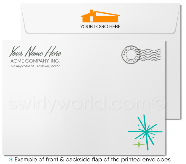 1960s Pattern Mid-Century Modern Retro Mod Thank You Note Cards