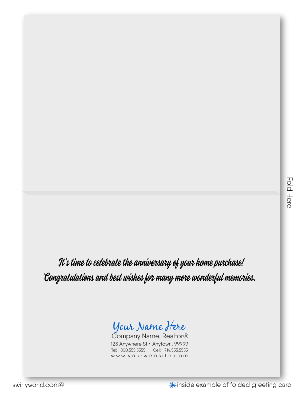 Happy Birthday to Your House Home Anniversary Cards for Realtors. Happy house-a-versary