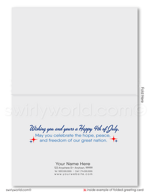 Retro Modern Patriotic American Star Mid-Century Happy 4th of July Greeting Cards