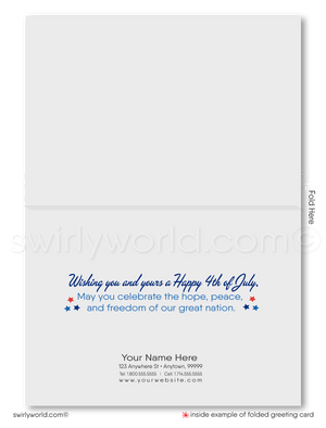 Retro Modern Patriotic American Happy Independence Day Happy 4th of July Cards