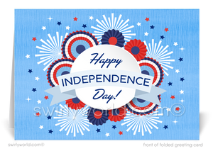 Retro Modern Patriotic American Happy Independence Day Happy 4th of July Cards