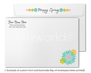 Beautiful springtime watercolor floral botanical flowers happy Easter Spring greeting cards for business professional marketing.