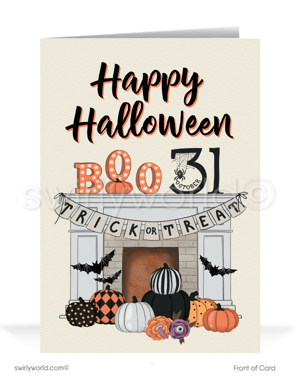 Halloween Greeting Cards for Realtor Real Estate Agents Fall Autumn Marketing.
